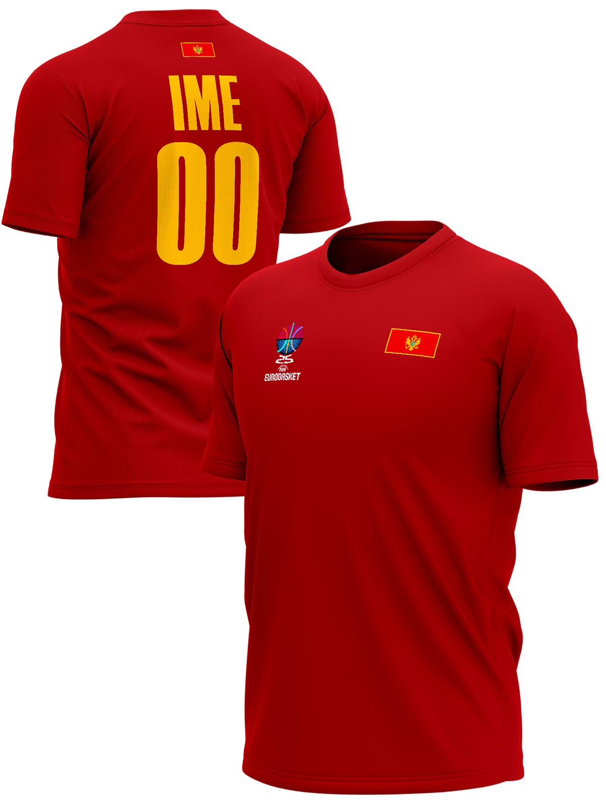 Crna Gora EuroBasket 2025 Personalizovani Majica – MNE-NT-MJ0021