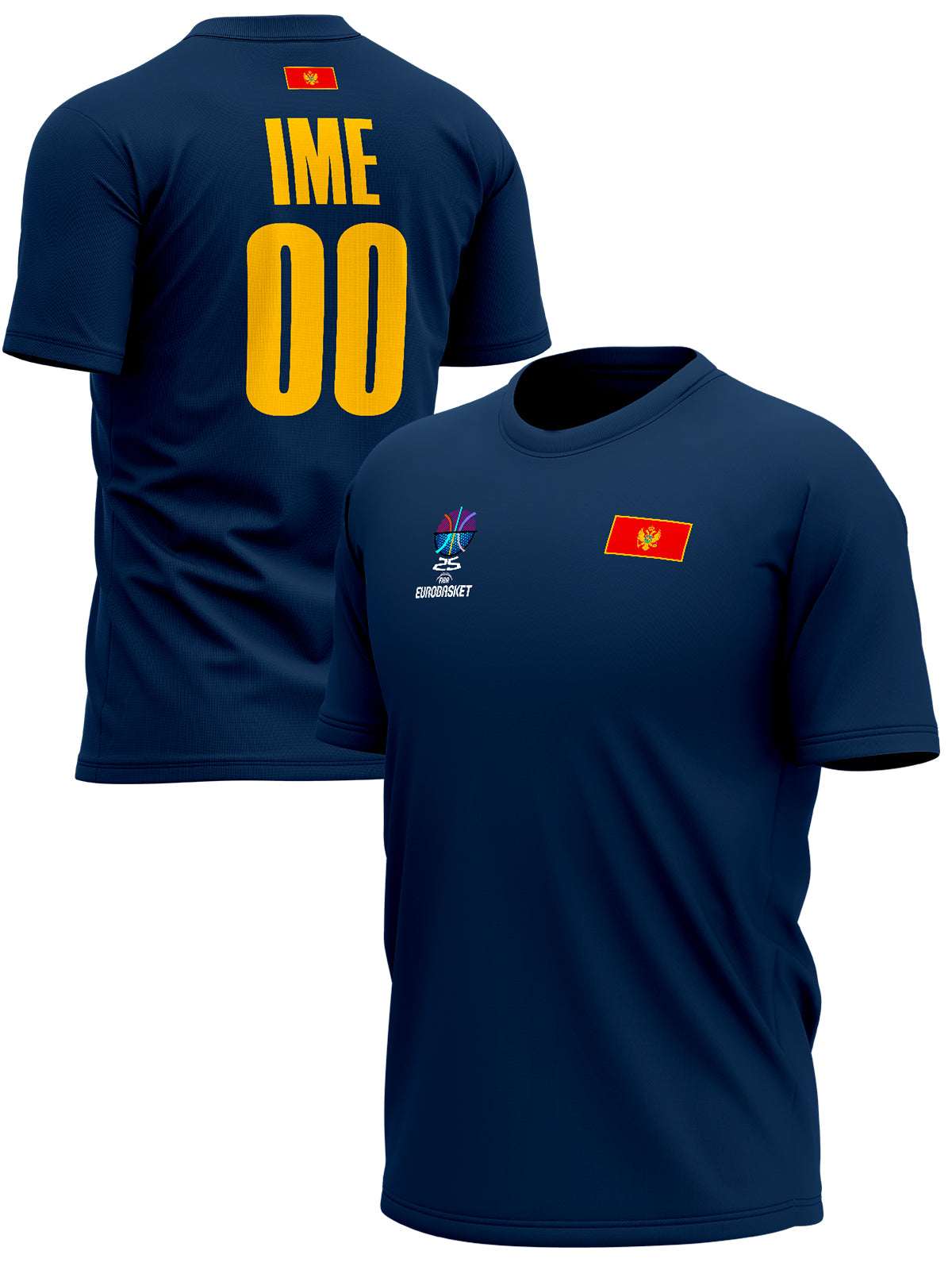 Crna Gora EuroBasket 2025 Personalizovani Majica – MNE-NT-MJ0021