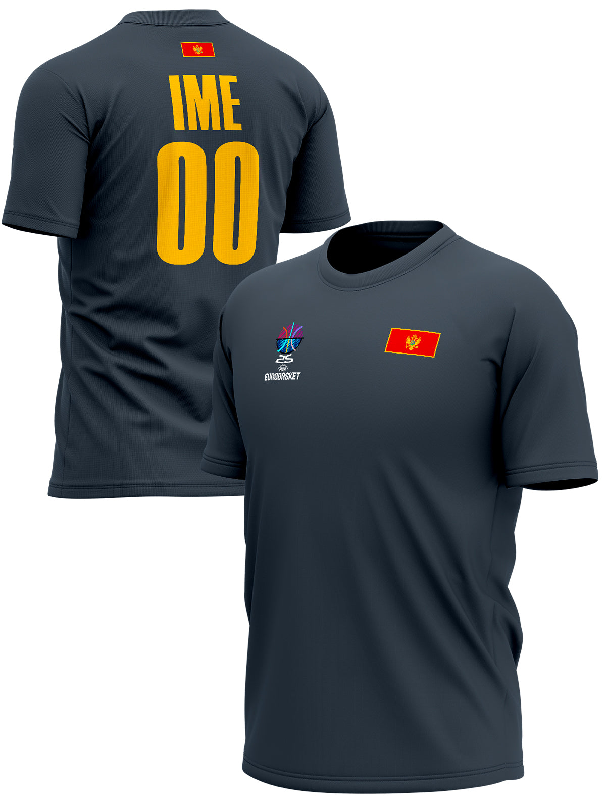 Crna Gora EuroBasket 2025 Personalizovani Majica – MNE-NT-MJ0021
